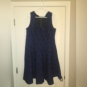 City Chic Blue Halter Fit and Flare Midi Dress